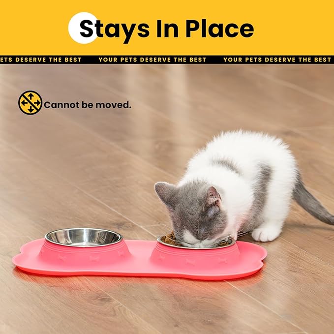 Conlun Dog Bowls with Silicone Feeding Mat, No Spill Food Water Dish Set - Image 4
