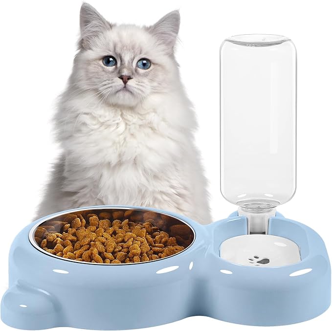 Double Dog Cat Bowls, Cat Food and Water Bowl Set - Image 7