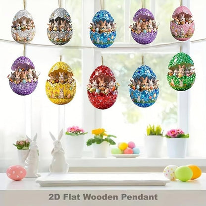 16 Pcs Easter Glitter Hanging Eggs Ornaments - Image 6