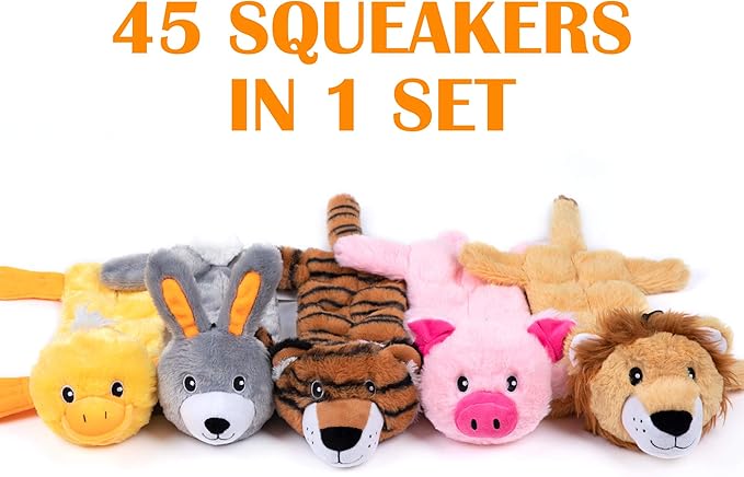 Nocciola 5 PCS Less Stuffing Dog Squeaky Toys - Image 2