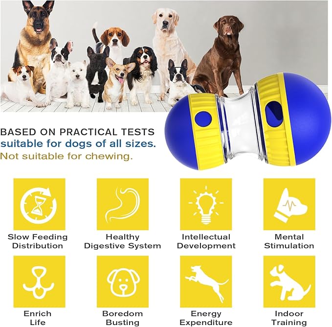 BSISUERM Dog Treat Dispensing Puzzle Toy Adjustable Food Dispenser Slow Feeder - Image 2