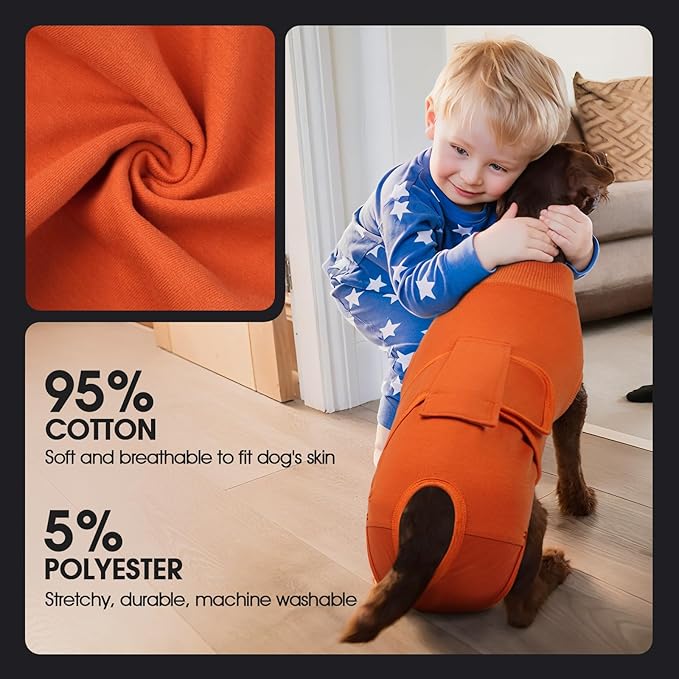 FUAMEY Dog Recovery Suit Male, Dogs Surgery Neuter Suits Puppy Spay Shirts - Image 6