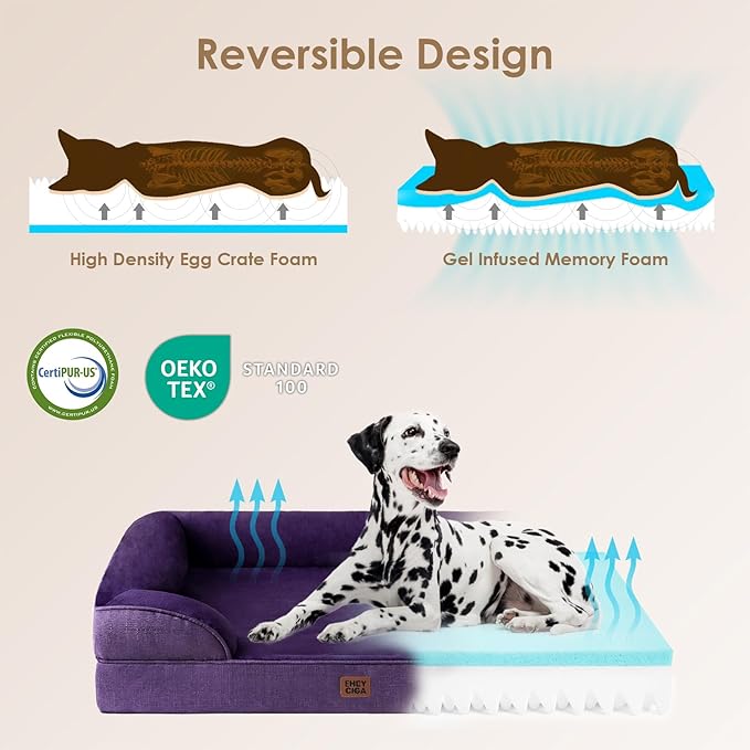 EHEYCIGA Orthopedic Dog Beds for Large Dogs, Waterproof Memory Foam Large Pet - Image 5