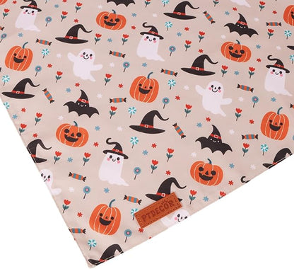 PTDECOR Halloween Dog Bandana, Ghost Pumpkin Design Reversible Holiday Pet Scarf - Image 6