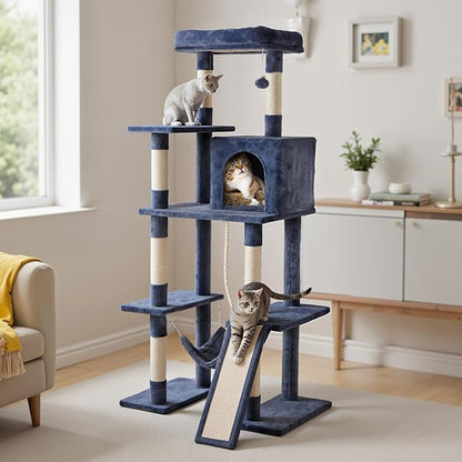 DUMOS 63 Inch Cat Tree Tower, Large Multi Level Cat Climbing Tower by DumosLifestyle