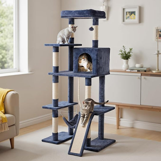 DUMOS 63 Inch Cat Tree Tower, Large Multi Level Cat Climbing Tower by DumosLifestyle