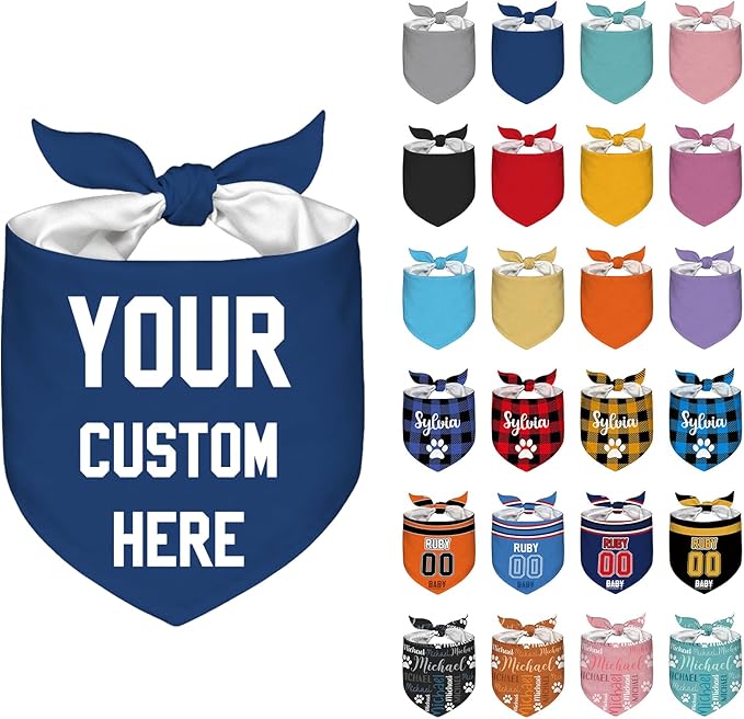 Personalized Dog Bandanas Custom Pet Scarf by Unknown
