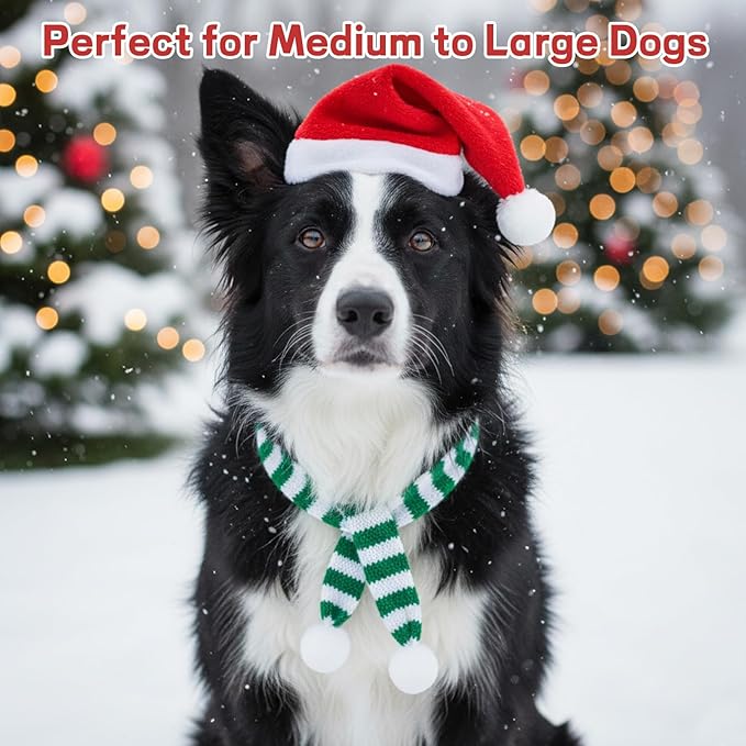 4-Piece Dog Christmas Hat, Dog Santa Hat, Festive Pet Accessories, Holiday - Image 4