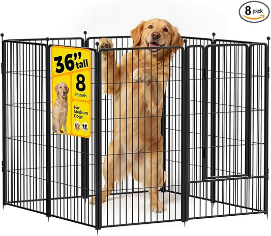 Dog Playpen 36 inch 8 Panels for Indoor & Outdoor Use – Heavy-Duty Metal Pet by Unknown
