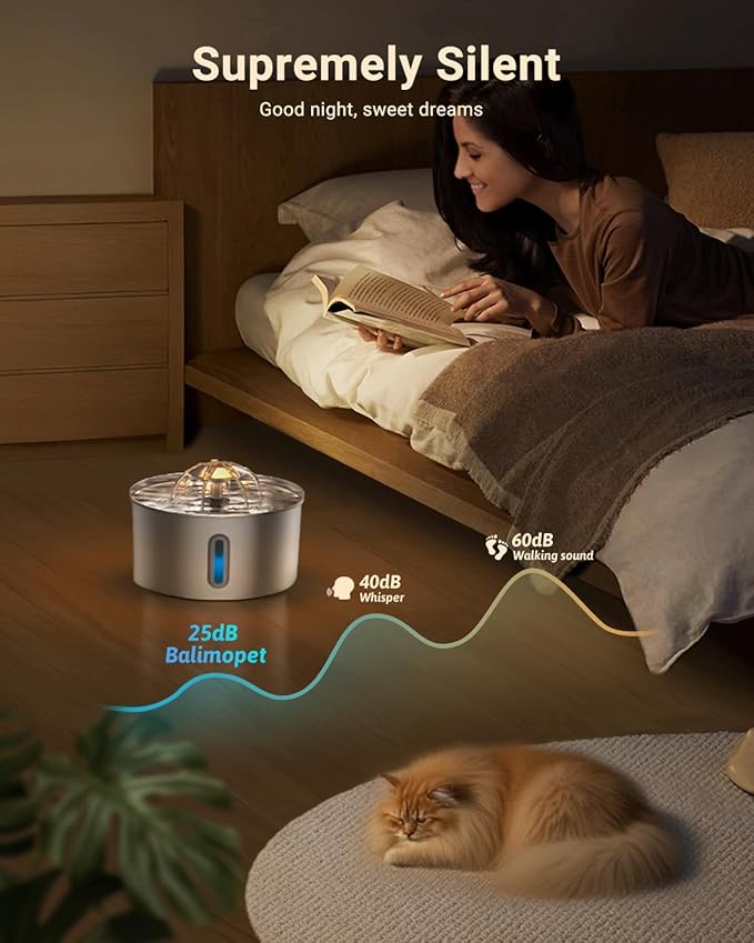 Cat Water Fountain Stainless Steel - 108oz/3.2L Automatic Large Pet Watering - Image 4