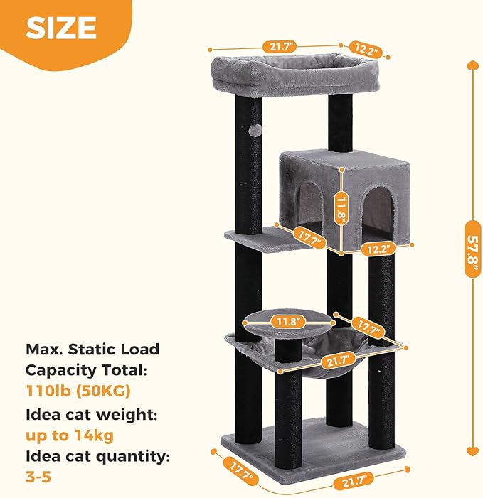 MUTTROS Large Cat Tree with Reinforced Scratching Posts - Image 7