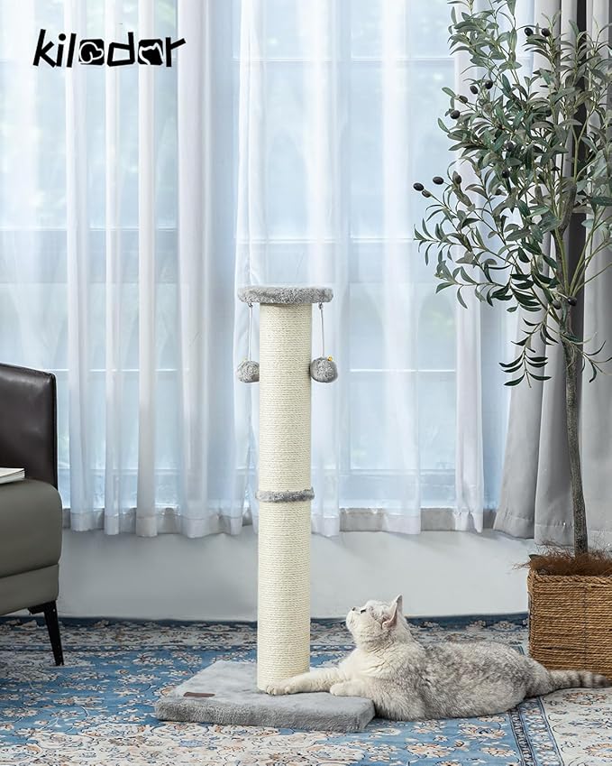34Inch Tall Cat Scratching Post, 4.3Inch Diameter Large Sisal Cat Scratch Post - Image 2