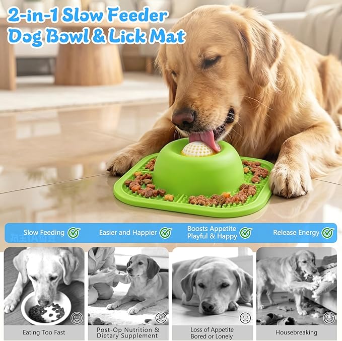 Slow Feeder Dog Bowls & Lick Mat - Image 2