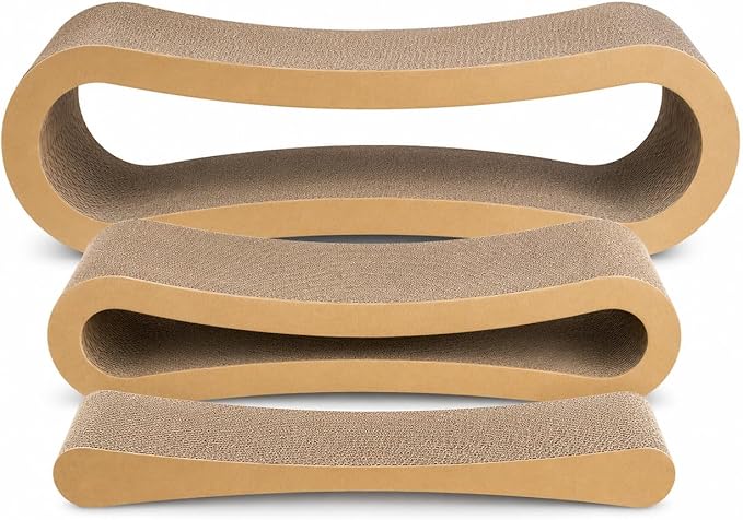 Simple Deluxe 3-in-1 Large Cardboard Cat Scratcher Lounger, 33.5" x 10.2" x - Image 2