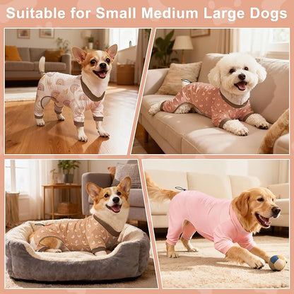 Bienbee Dog Pajamas, 4 Pack Dog Recovery Suit Shedding Suit Cute Soft Puppy - Image 3