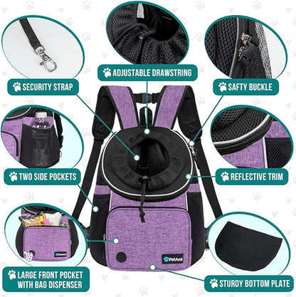 PetAmi Adjustable Cat & Dog Chest Carrier Backpack, Ventilated - Image 4