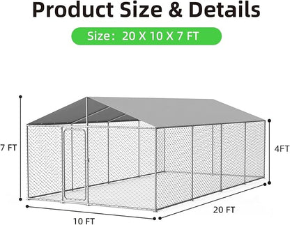 20'x10' Large Outdoor Dog Kennel, Heavy Duty Dog Enclosure - Image 6