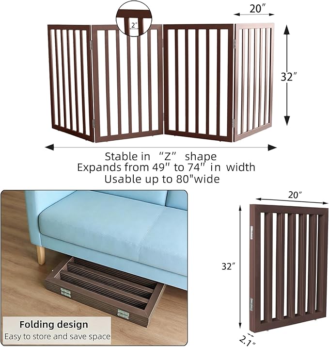 Dog Gate Indoor, Freestanding Dog Fence - Image 7