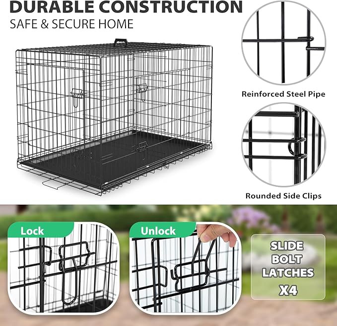 BestPet | Dog Crate | 24" | Black | Foldable Metal Kennel - Image 4