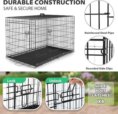 BestPet | Dog Crate | 24" | Black | Foldable Metal Kennel - Image 4