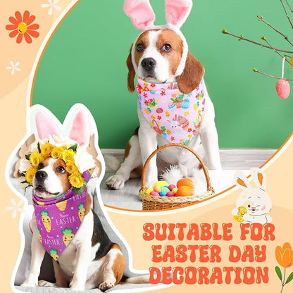 Preboun 50 Pcs Easter Dog Bandanas Bulk Bunny Dog Bandanas - Image 4