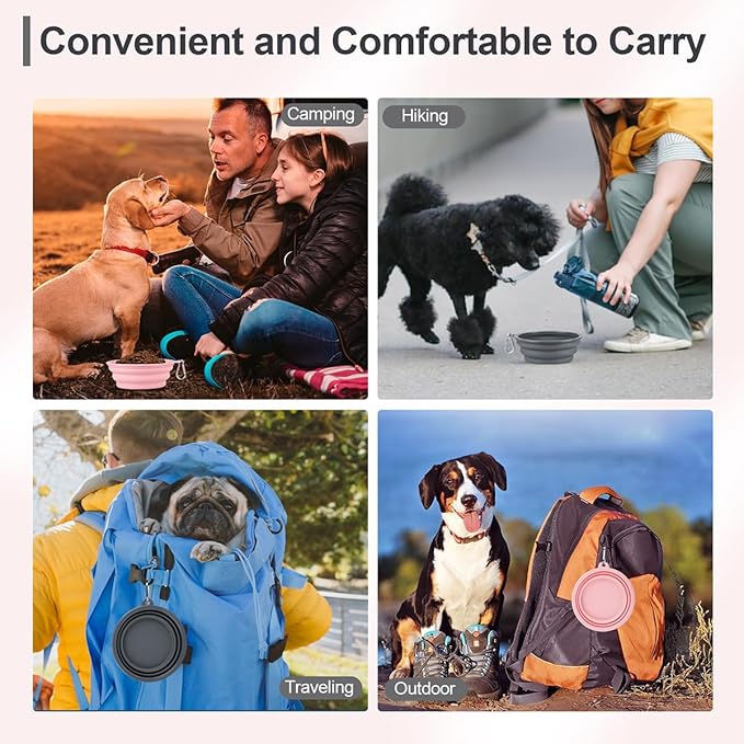 Kytely Collapsible Dog Bowls Medium, 2 Pack Travel Dog Bowls - Image 2