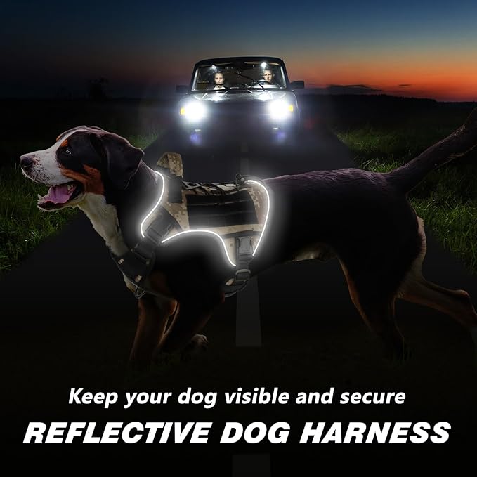 WINGOIN Tactical Dog Harness for Large Dogs, Heavy Duty No Pull Dog Harness - Image 4