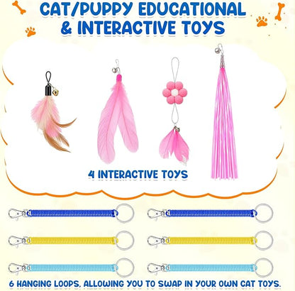 Hoteam Cat Play Gym with 6 Hanging Interactive Toys & 4 Cat Toys Hammock Cats - Image 3