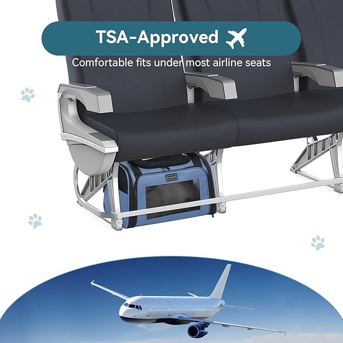 PETSFIT Pet Carrier, Dog Carrier Airline Approved, Collapsible Soft Sided TSA - Image 3