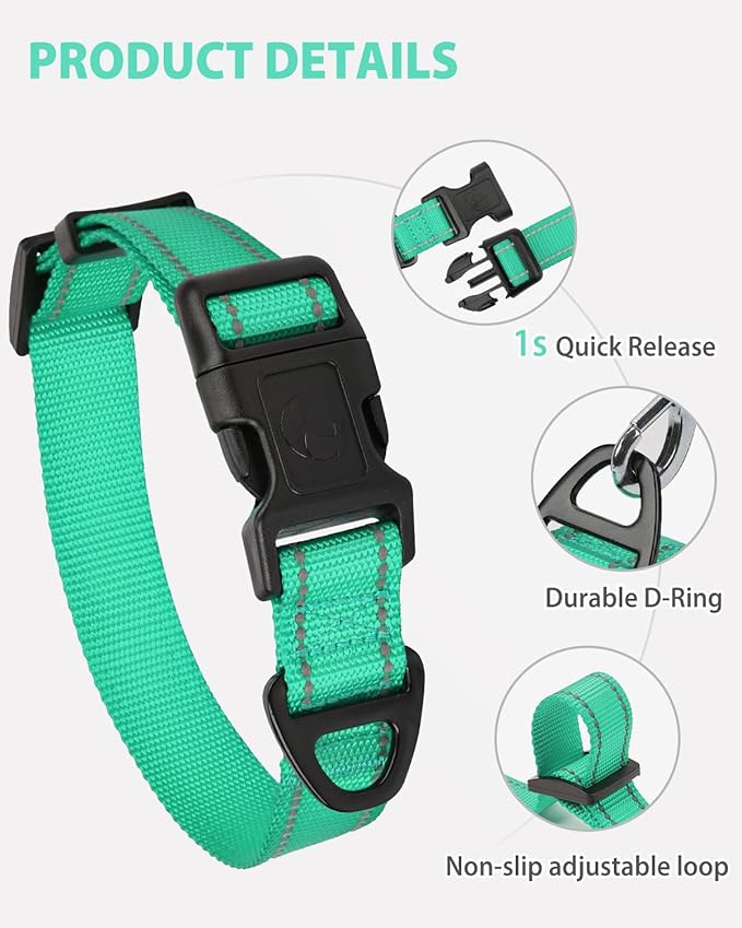 Joytale Dog Collars for Medium Dogs, Comfortable Double-Sided Reflective Nylon - Image 4