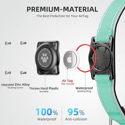 AirTag Dog Collar, IP68 Waterproof Air Tag Dog Collar Holder, Reflective - Image 3