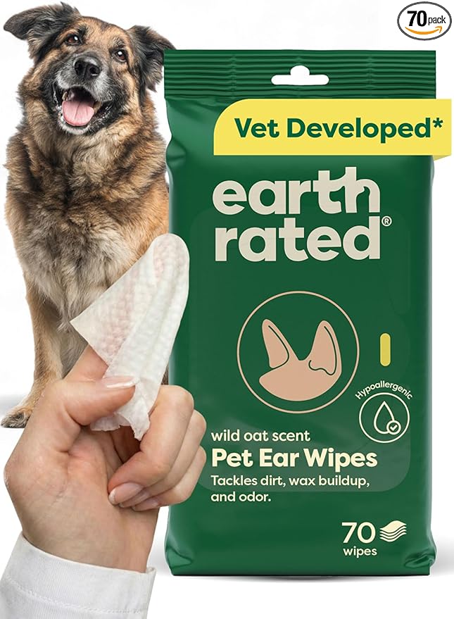 Earth Rated Dog Ear Wipes, Vet-Developed Pet Ear Wipes by EarthRated