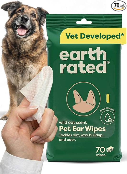 Earth Rated Dog Ear Wipes, Vet-Developed Pet Ear Wipes by EarthRated