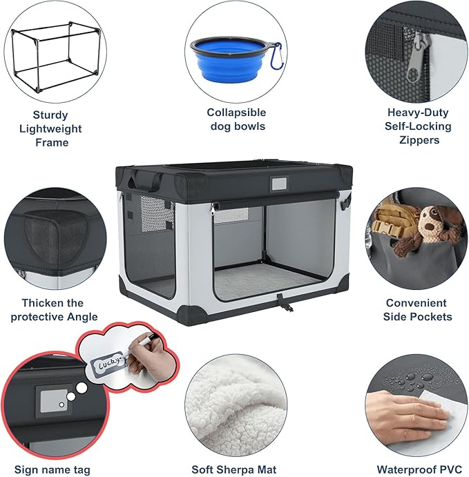 36 Inch Collapsible Travel Dog Crate - Image 4