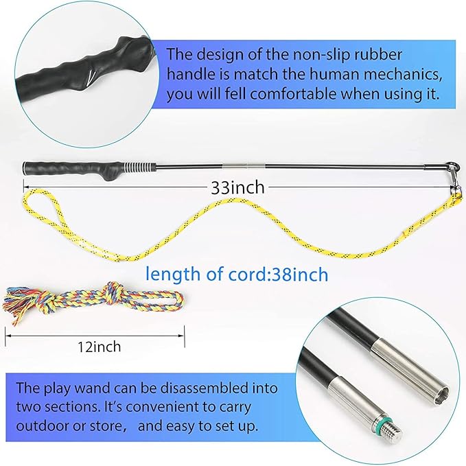 DIBBATU Flirt Pole for Dogs Interactive Dog Toys for Large Medium Small Dogs - Image 7