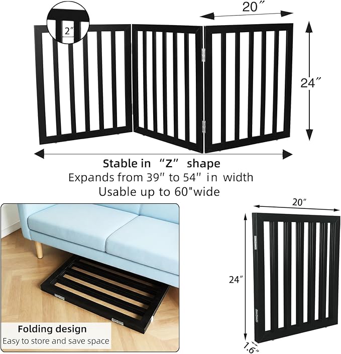 Dog Gate Indoor, Freestanding Dog Fence - Image 7
