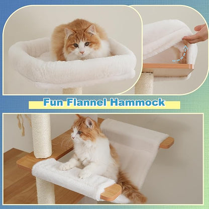Hey-brother Wooden Cat Tree, 69.7 inch Cats Furniture Tower - Image 5