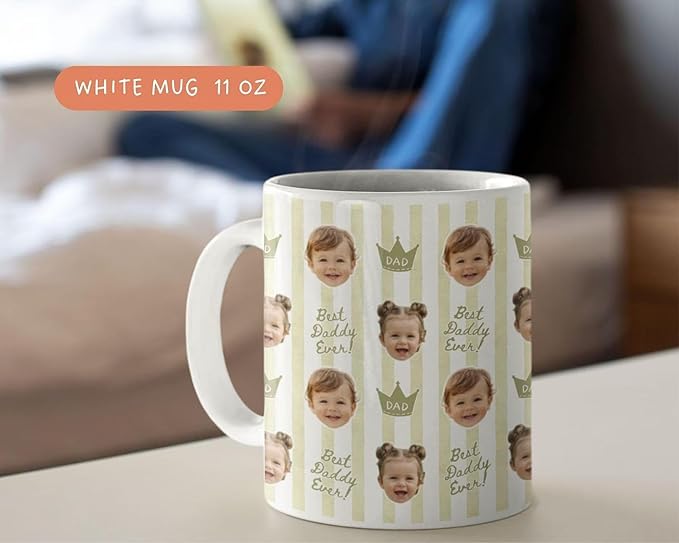 Personalized Baby Face Mug for Grandpa Papa, Photo Coffee Cup, Custom Baby Mug - Image 6