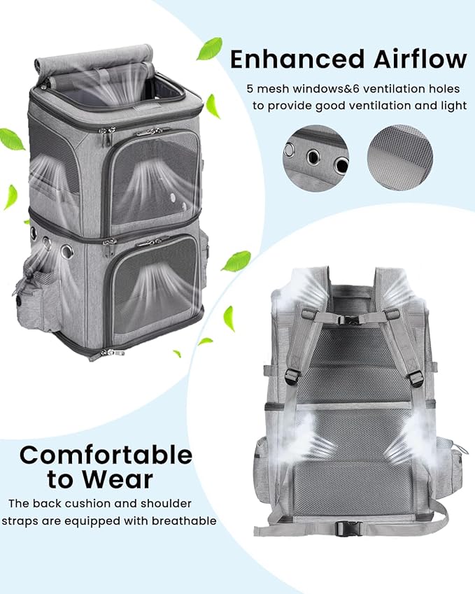 HOVONO Double-Compartment Pet Carrier Backpack - Image 3