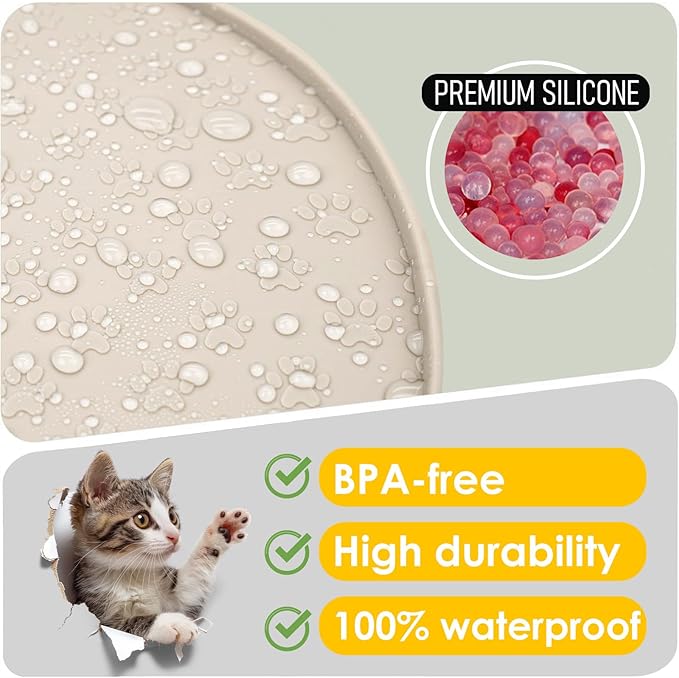 Pet Feeding Mats for Food and Water, Waterproof Anti-Slip Placemats for Dog Cat - Image 3
