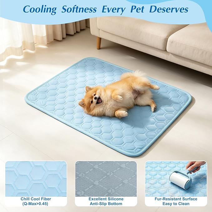 Cooling Mat for Dogs, Thick Breathable Dog Cooling Mat Q-MAX>0.45, Dog Cooling - Image 3