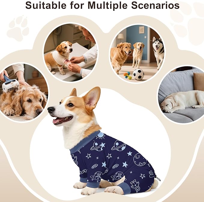 Bienbee Dog Pajamas, 4 Pack Dog Recovery Suit Shedding Suit Cute Soft Puppy - Image 7