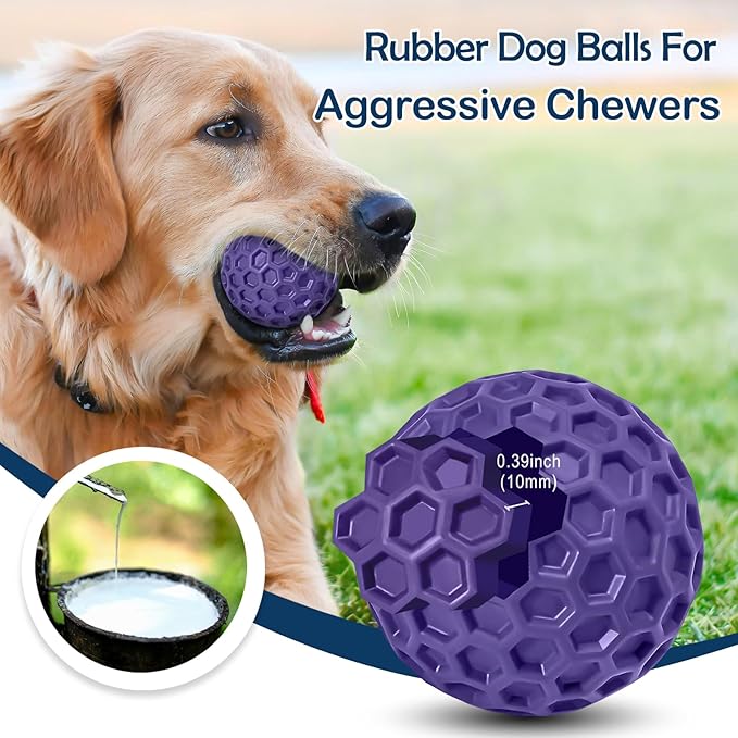 2 Pack Indestructible Squeaky Dog Balls - Image 3