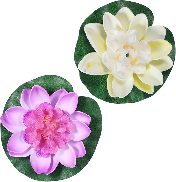 2PCS 10CM/3.94Inch Birdbath Fountain Accessory, Artificial Floating Foam Lotus by Unknown