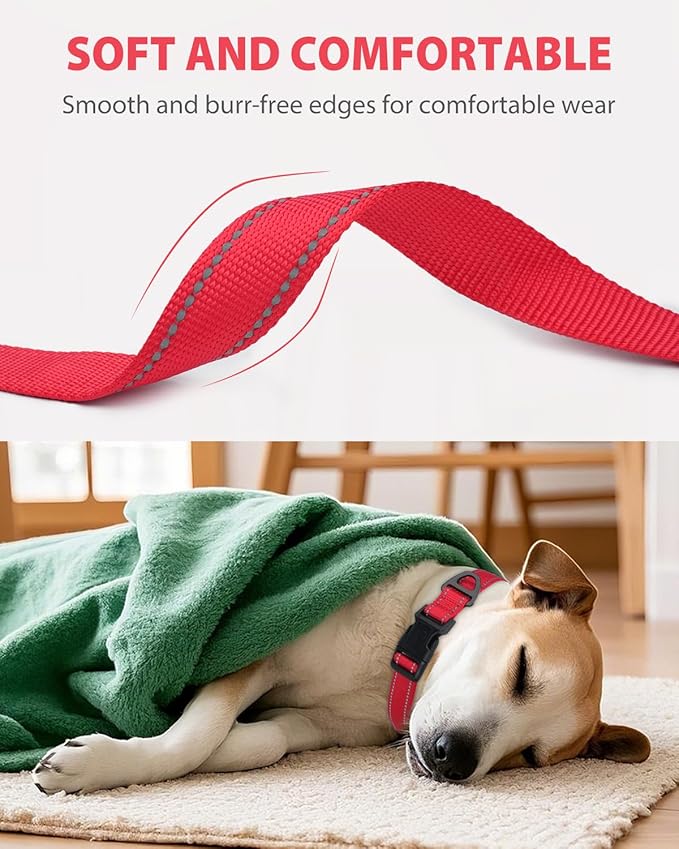 Joytale Extra Large Dog Collar, Wide Double-Sided Reflective Nylon Collar - Image 3