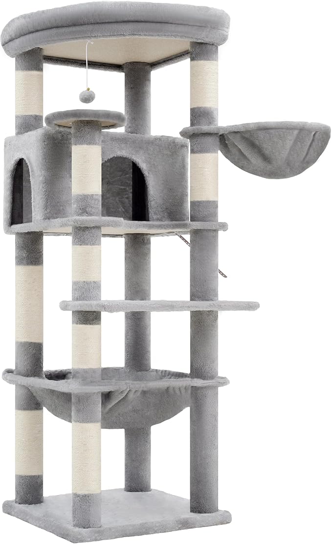 Heybly Cat Tree, 53.1-Inch Corner Stable Cat Tower - Image 4