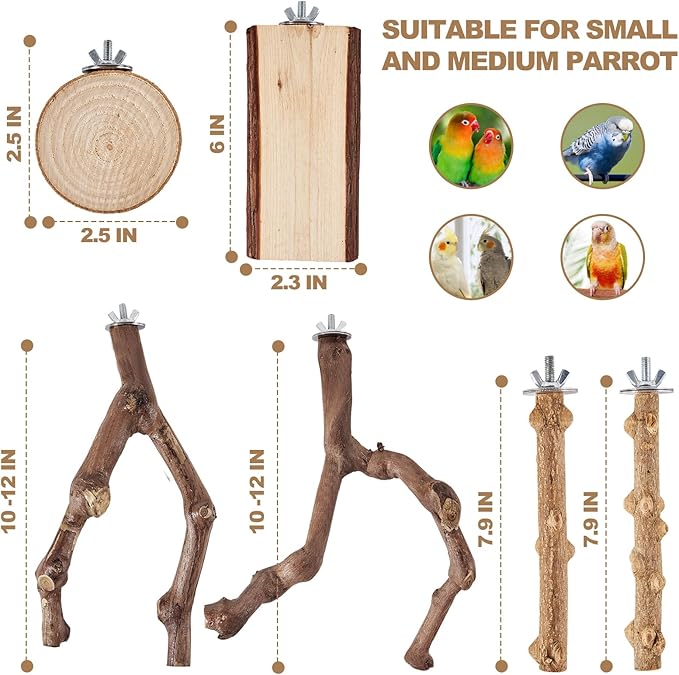 LIMIO 6-Piece Bird Perch Set - Image 5