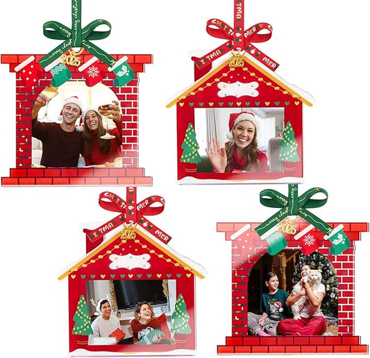 UNIQOOO 2025 Mantel House Christmas Acrylic Picture Frame Ornaments by UNIQOOO