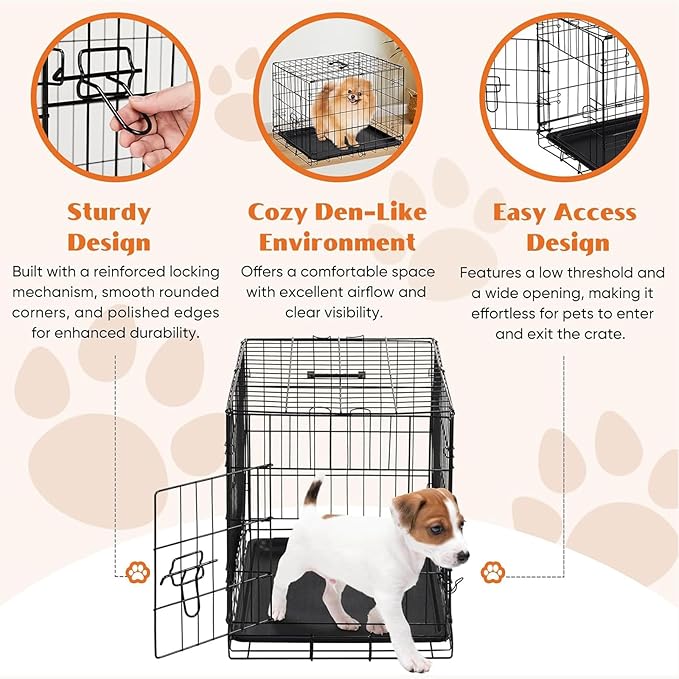 Sweetcrispy 30 Inch Single Door Dog Crate, Metal Pet Kennel - Image 3