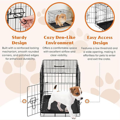 Sweetcrispy 30 Inch Single Door Dog Crate, Metal Pet Kennel - Image 3